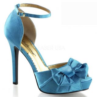 Sandale en satin bleu turquoise