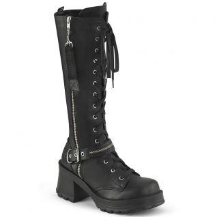 Bottes chunky noir cuir végan