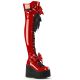 Genouillère cuissarde goth rouge