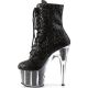 Bottines haut talon sur plateau noir