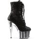 Bottines noires glitter plateforme