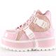 Bottines compensées rose talon plat