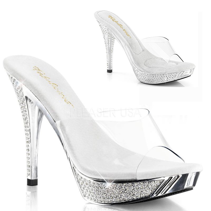 Chaussures transparentes mules habillées - Pointure : 40 - Couleur : Blanc - Fabulicious - Modalova