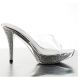 Chaussures transparentes mules habillées à strass talon haut elegant-401