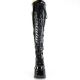 Bottes gothiques vernies noires à plateforme Demonia Cult Camel-300WC, talon haut et lacets