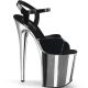 Sandales plateforme couleur noir et chrome