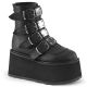 Bottines gothiques plateforme Demonia Cult Damned-105 noires à boucles, également disponibles en blanc holographique