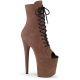 Bottines marron bout ouvert talon de 20 cm