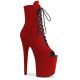 Bottines rouge petutes tailles sur plateforme