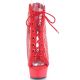 Bottines ajourées résille rouge sexy