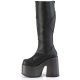 Bottes gothiques plateforme Demonia Cult Camel-280 en cuir végan, coloris noir 