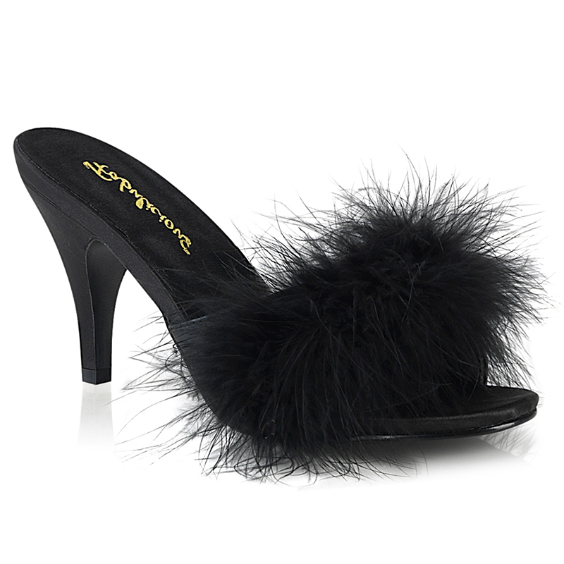 Mules noires à froufrou - Pointure : 35 - Pleaser - Modalova