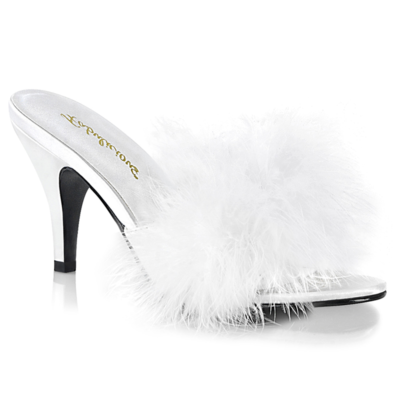 Mules blanches à froufrou - Pointure : 35 - Pleaser - Modalova