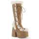 Botte d'hiver talon compensé nude