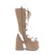 Botte fourrure caramel sur talon