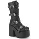 Bottines gothiques noires Demonia Cult Camel-115 à plateforme avec boucles et têtes de mort, style punk rock