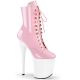 Bottines femmes rose et blanc flamingo