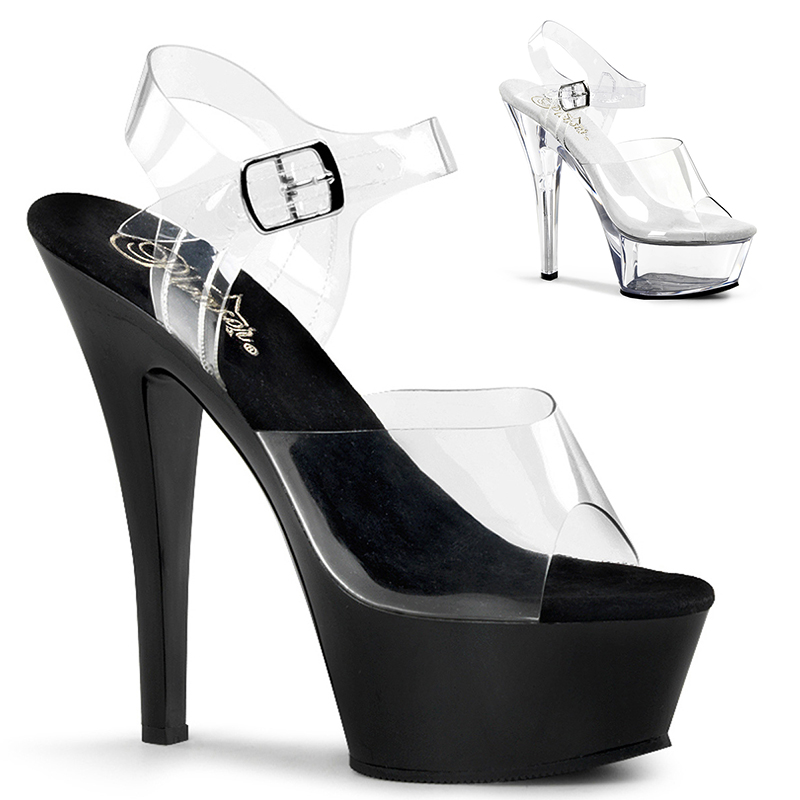 Nu-pied sexy transparent haut talon - Pointure : 46 - Couleur : Transparent - Pleaser - Modalova