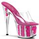 Mule transparente fuschia haut talon