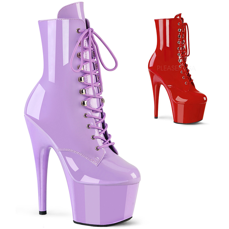 Bottines rouges vernies ou lavandes - Pointure : 46 - Couleur : Rouge vernis - Pleaser - Modalova