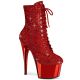 Bottines gogo couleur rouge paillettes