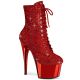 Bottines gogo couleur rouge paillettes