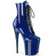 Bottines plateforme bleu roi vernis