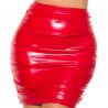 jupe  imitation vinyle rouge court