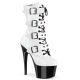 Bottines femme Pleaser blanc verni talon haut plateforme