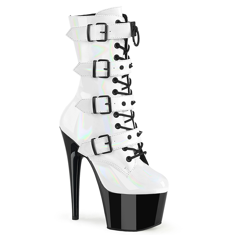 Bottine blanche vernie - Pointure : 40 - Pleaser - Modalova