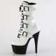 Bottines femme Pleaser blanc verni talon haut plateforme