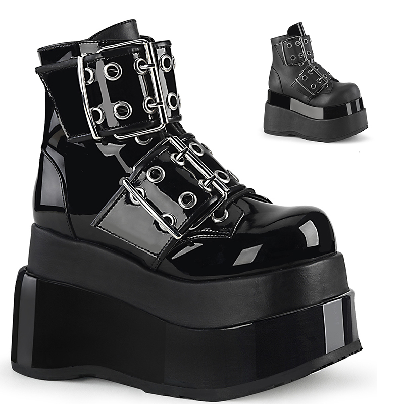 Escapin basket noire gothique - Pointure : 41 - Couleur : Noir vernis - Pleaser - Modalova