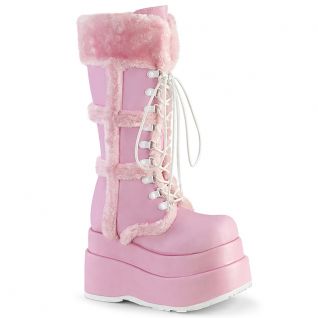 bottes plateforme rose gothique Demonia Cult Bear-202, chaussures femme tendance, mode alternative.