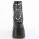 Bottines gothiques noires à plateformes avec toile d'araignée et clous, Demonia Cult, Camel-70