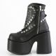 Bottines gothiques noires à plateformes avec toile d'araignée et clous, Demonia Cult, Camel-70