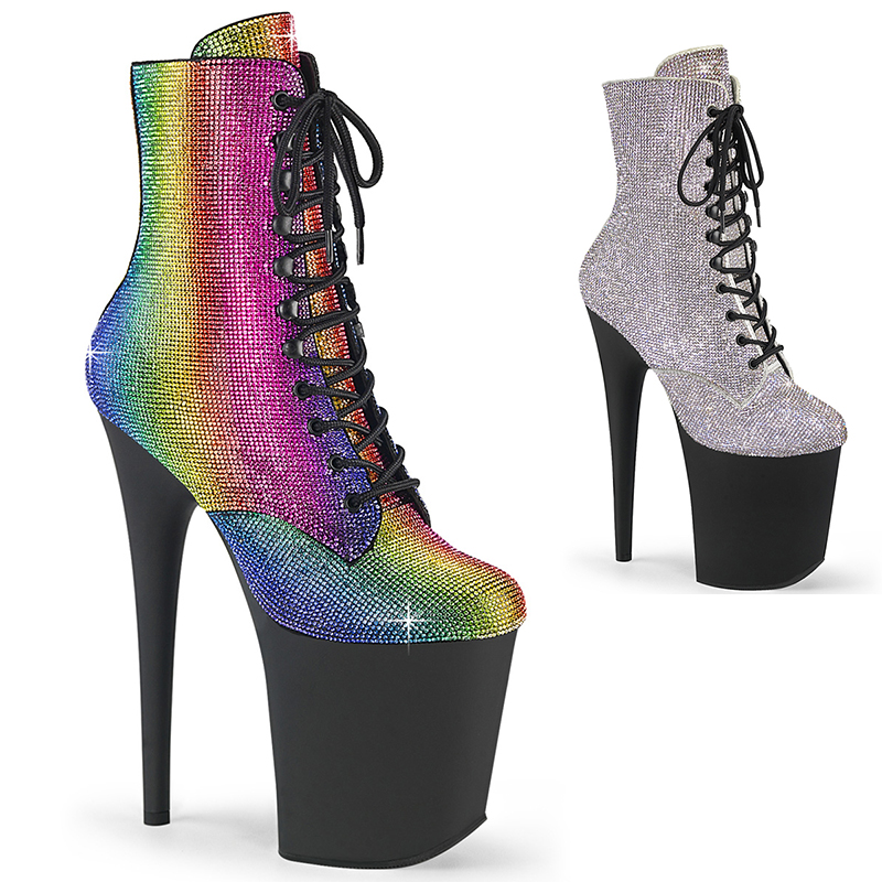 Bottine grandes tailles a strass - Pointure : 46 - Couleur : Multicolors - Pleaser - Modalova