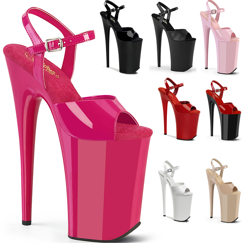 Sandale infinity vernis et mat haute plateforme - Pointure : 39 - Couleur : Fuschia - Pleaser - Modalova