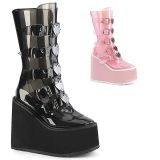 Bottine transparente talon comprensée goth