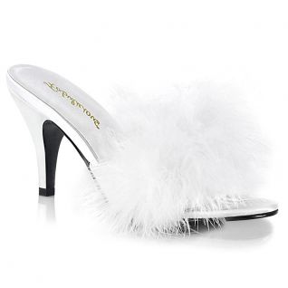 Mules blanche froufrou petit talon