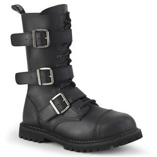 Chaussures homme en cuir végan noir talon plat