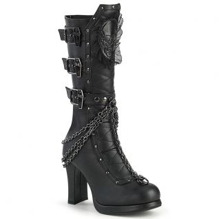 Botte gothique à lacet noire haut talon