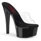 Mules mini-plateforme noire et transparente