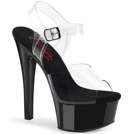 Sandales semelle noire talon haut