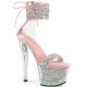 Sandale rose en strass talon haut 17 cm