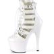 Bottines blanches Pleaser avec plateforme et laçage - vue de face