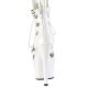 Bottines blanches Pleaser avec plateforme et laçage - vue de face
