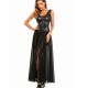 Robe tulle et simili longue couleur noire