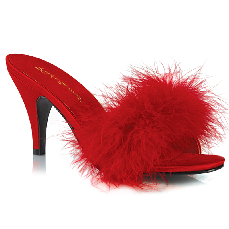 Mules rouges à froufrou - Pointure : 35 - Pleaser - Modalova