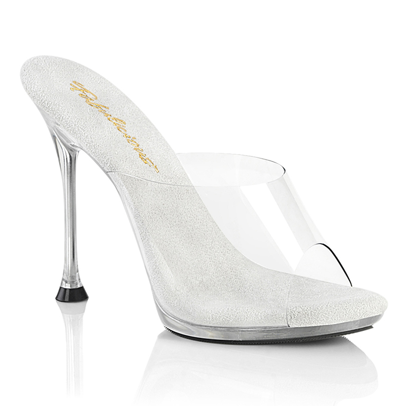 Mule habillée transparente talon fer - Pointure : 35 - Fabulicious - Modalova