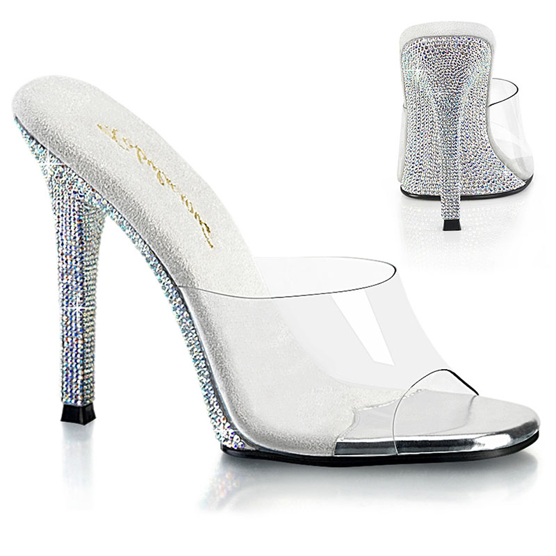 Mules haut talon scintillantes et glamour - Pointure : 35 - Fabulicious - Modalova